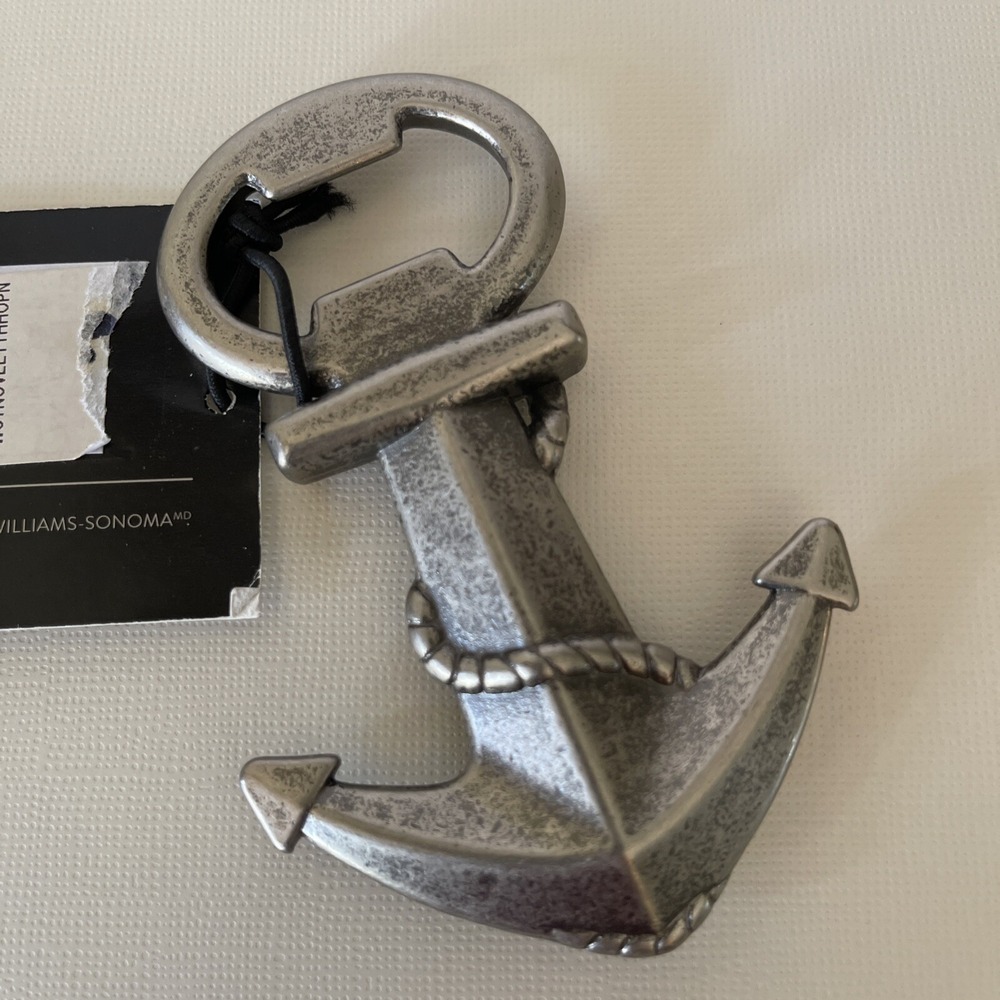 Williams Sonoma Anchor Bottle Opener Nautical Coastal Handheld Beer Barware New - Picture 3 of 3